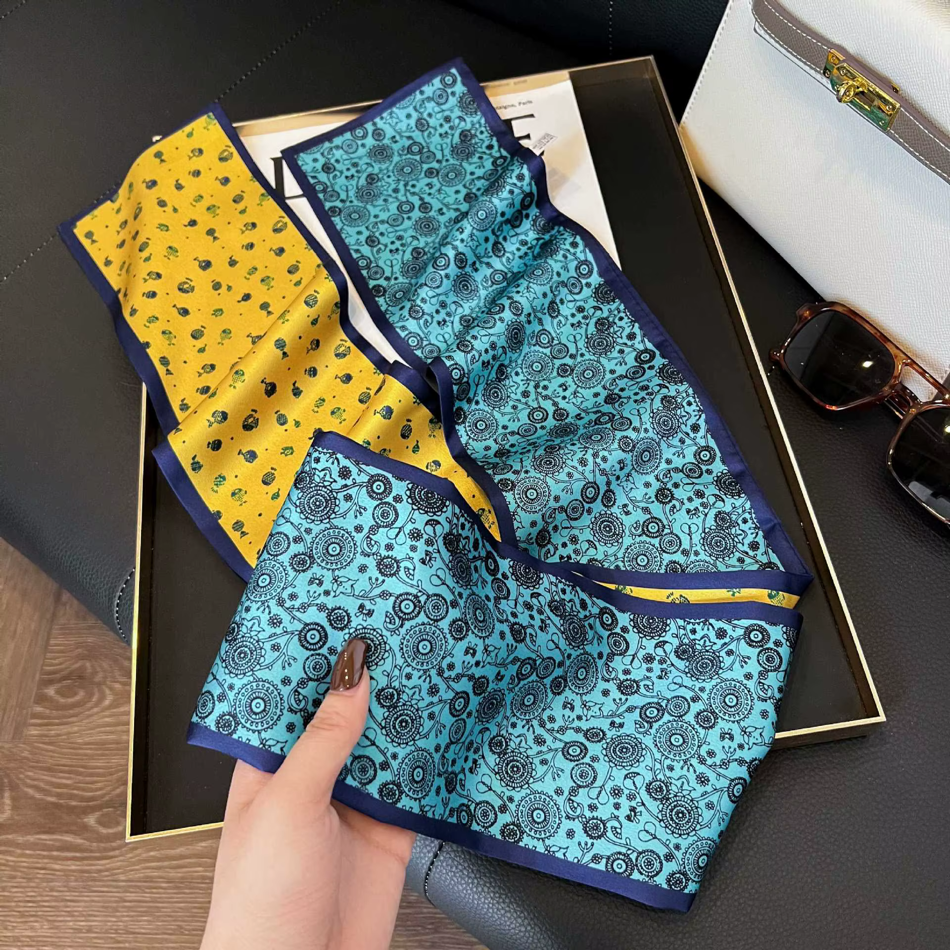 Écharpe longue de luxe en soie pour femme