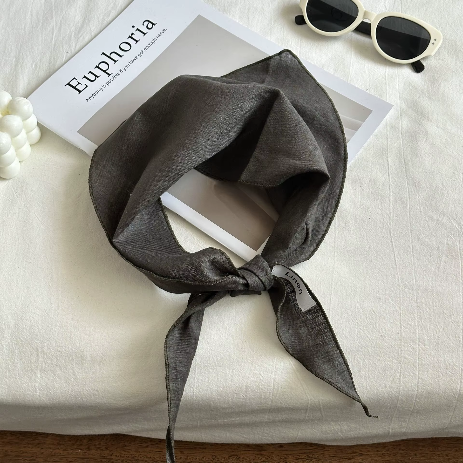 Nouveau foulard en soie uni 100% lin
