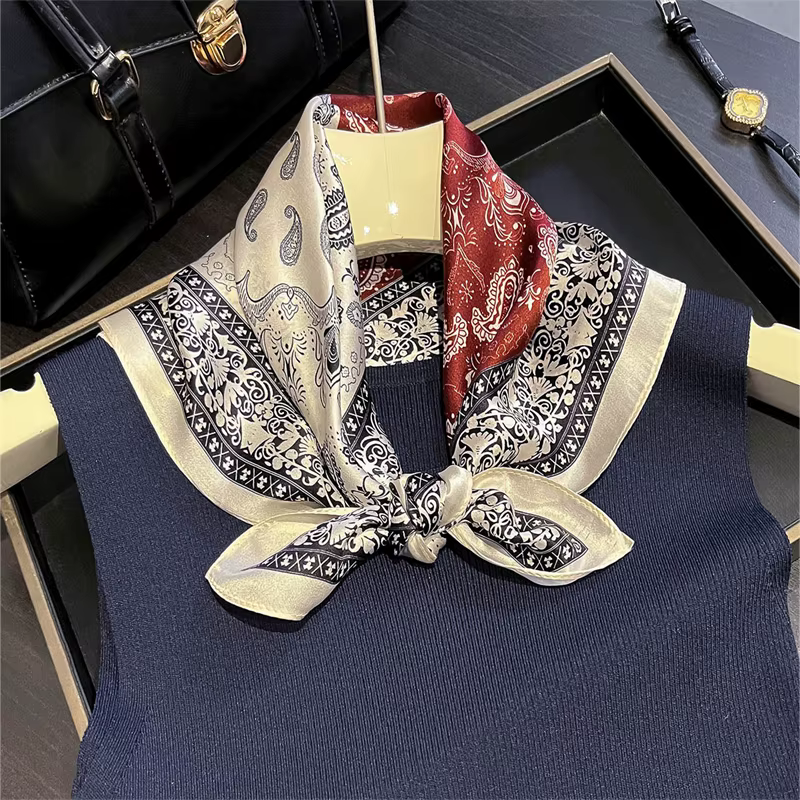 100% foulard en soie Bandana femmes foulards carrés