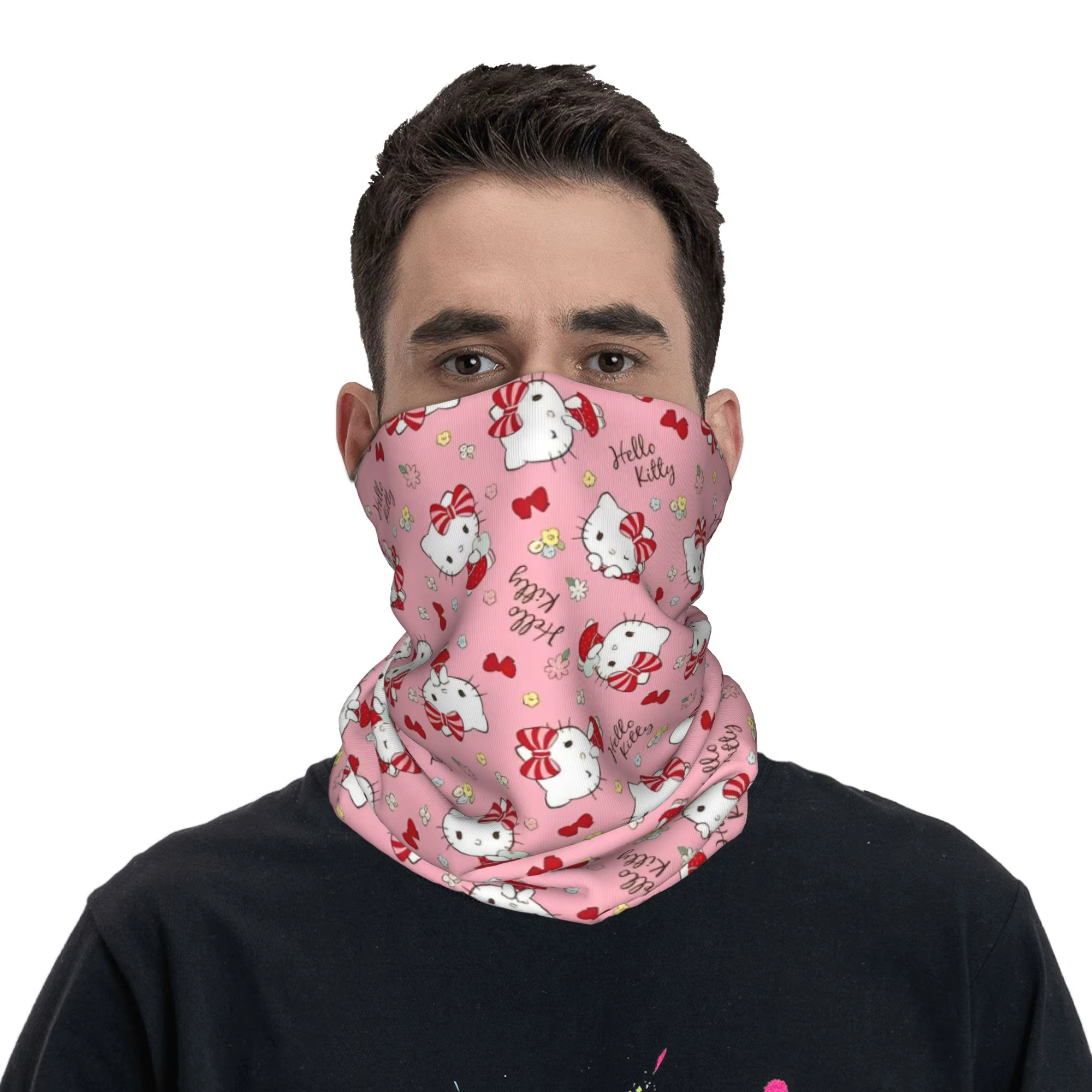 Bandana rose Hello Kitty imprimé