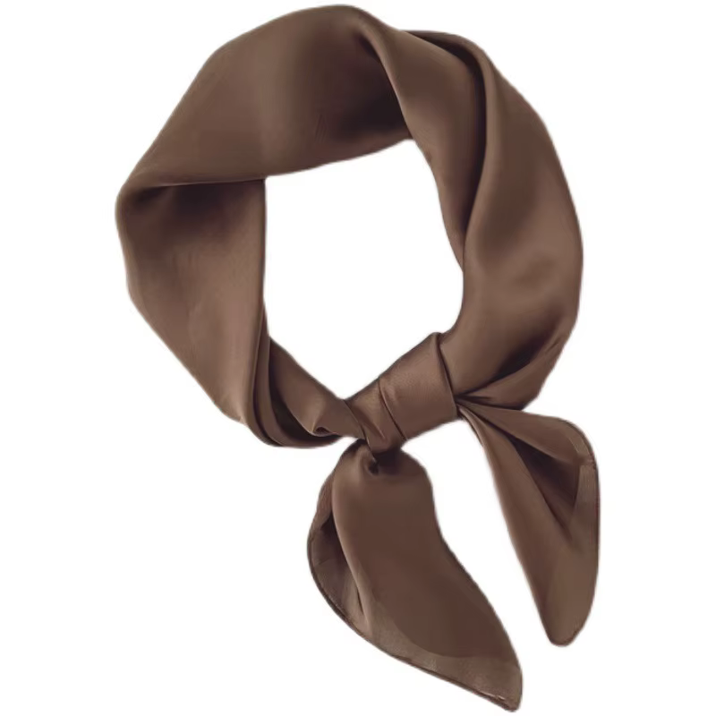 Nouveau 70*70 cm Foulard carré en soie femmes doux Satin bandeau