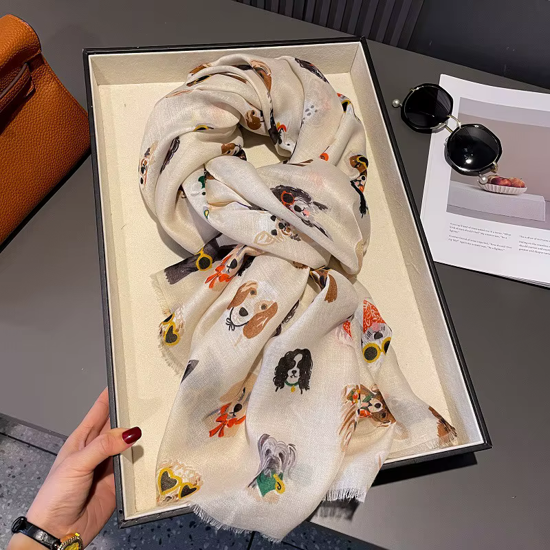 2025 femmes Écharpe mignon point imprimé Hijab doux châles et enveloppes Tessale femme Foulard concepteur Pashmina