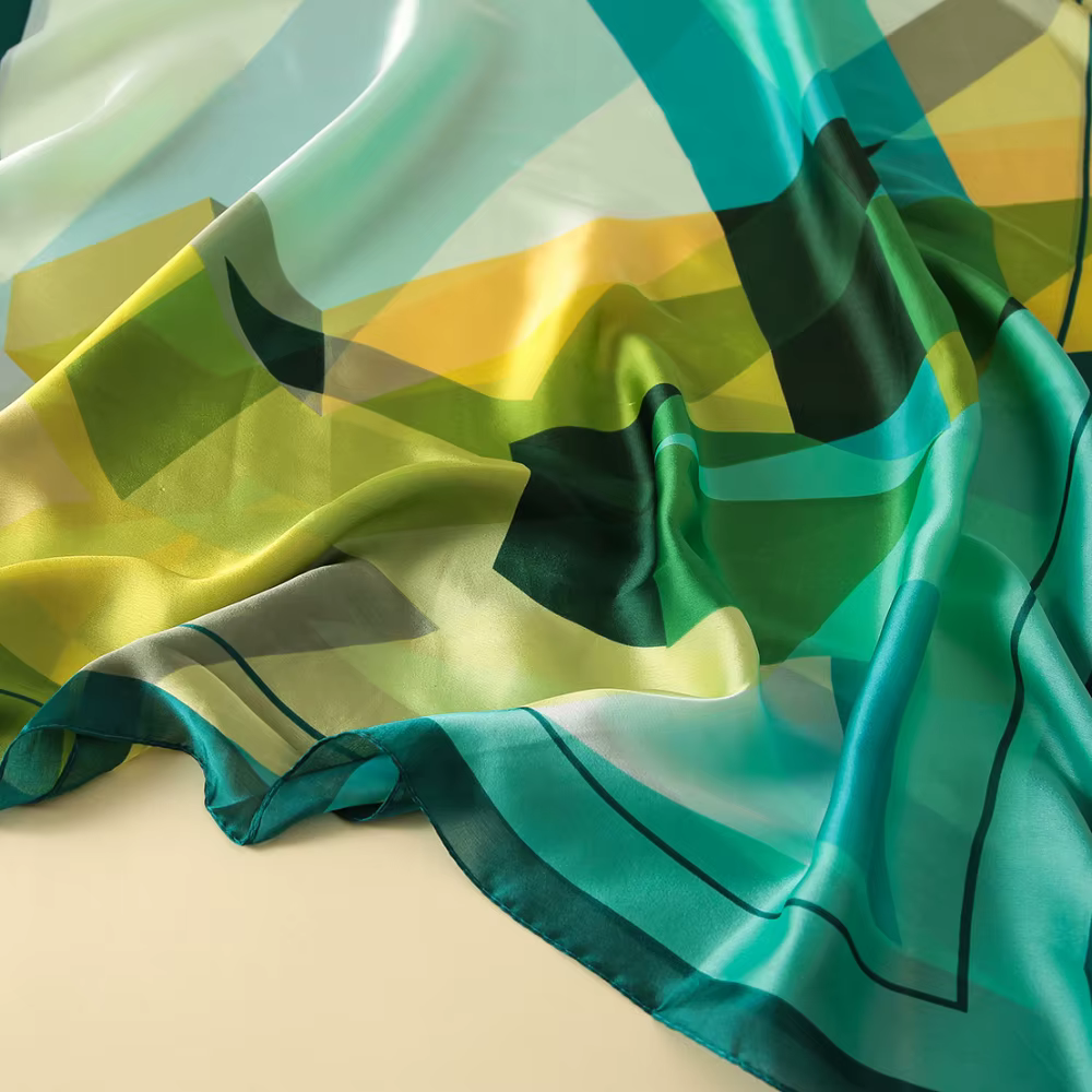 Nouvelle Écharpe Tendance à Motif Tartan Vert pour Femme