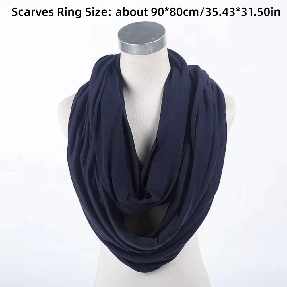 Nouveau foulard infini uni en mélange de coton léger