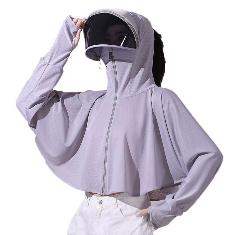 Vêtements de protection solaire fins en soie glacée pour femmes