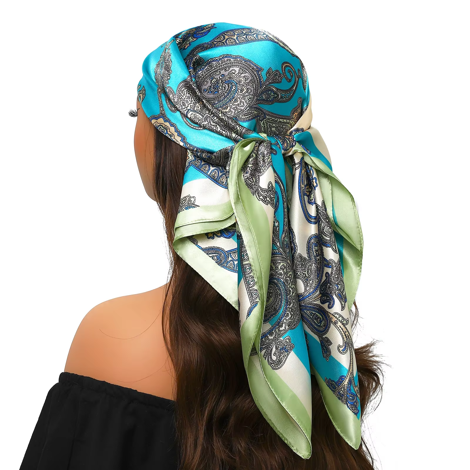 Foulard de tête femmes marque de luxe carré 90*90 cm