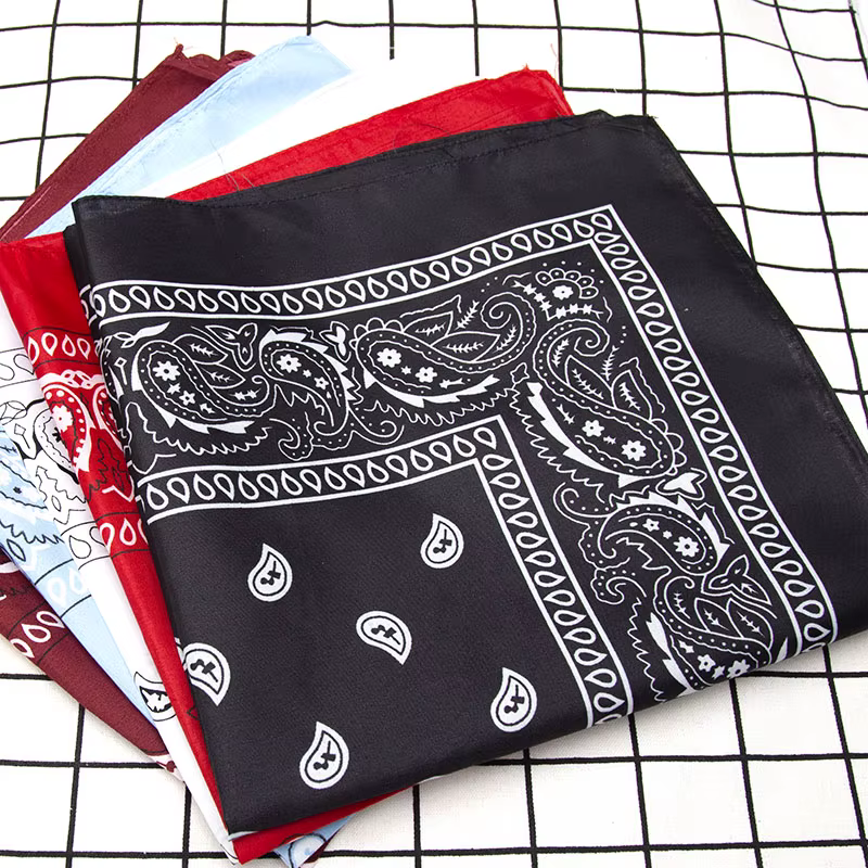 Mode Hip Hop Bandana foulard unisexe noir bandeau de cheveux cou écharpe chapeaux bandes de poignet tête foulards carrés imprimer mouchoir