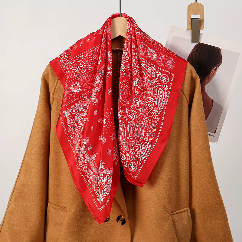 Foulard de styliste imprimé Paisley rétro pour femmes