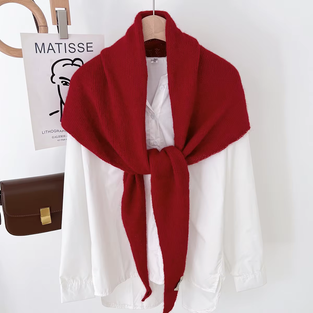Laine hiver écharpe pour femmes chaud triangle tricot foulards Hijab solide dame châle enveloppement femme Pashmina
