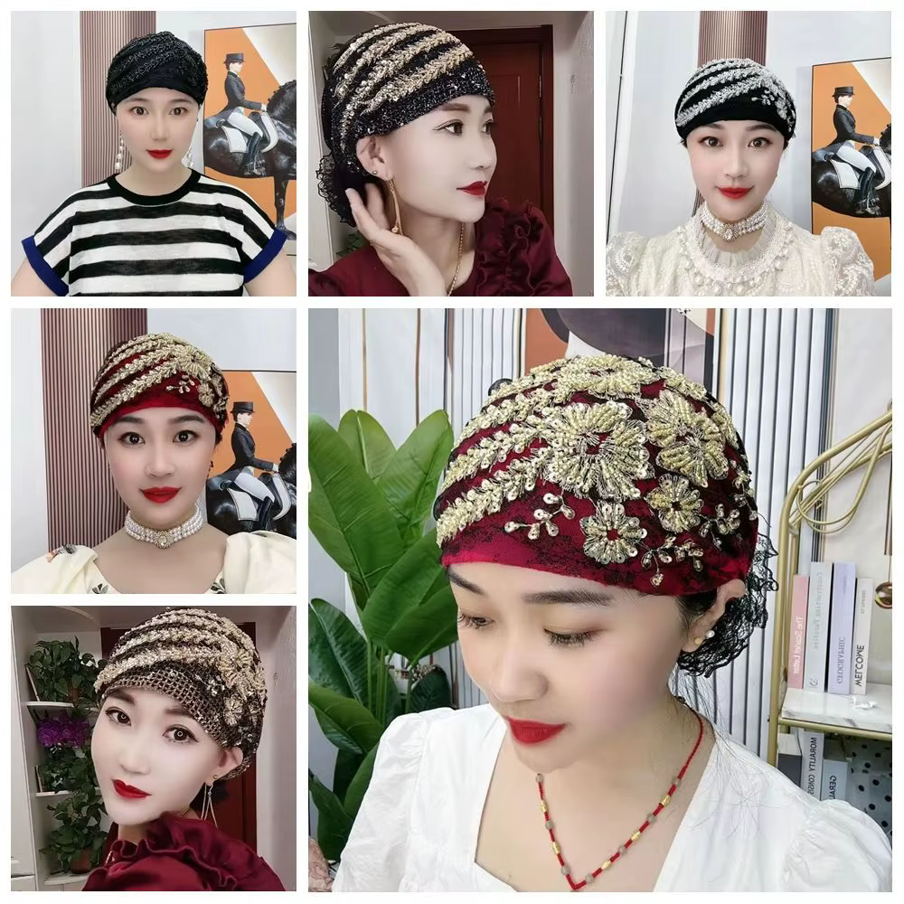 Foulard extensible en dentelle