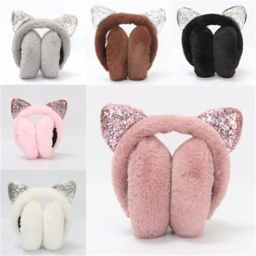 Cache-oreilles chat mignon pour femmes filles enfants hiver chaud fausse fourrure de lapin doux cachemire
