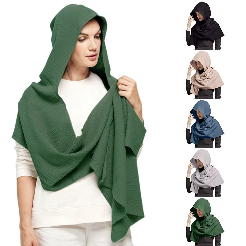 Écharpe à Capuche Multifonctionnelle en Coton et Lin Doux