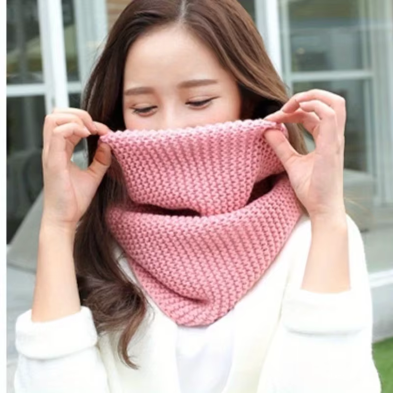 Écharpe en tricot épais de couleur unie pour femmes